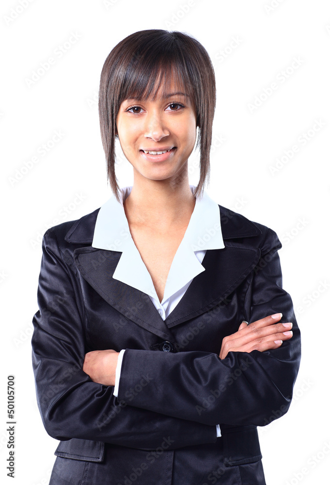 Smiling business woman. Isolated over white background Smiling business woman. Isolated over white background
