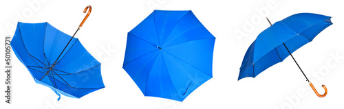 Collection of blue umbrellas