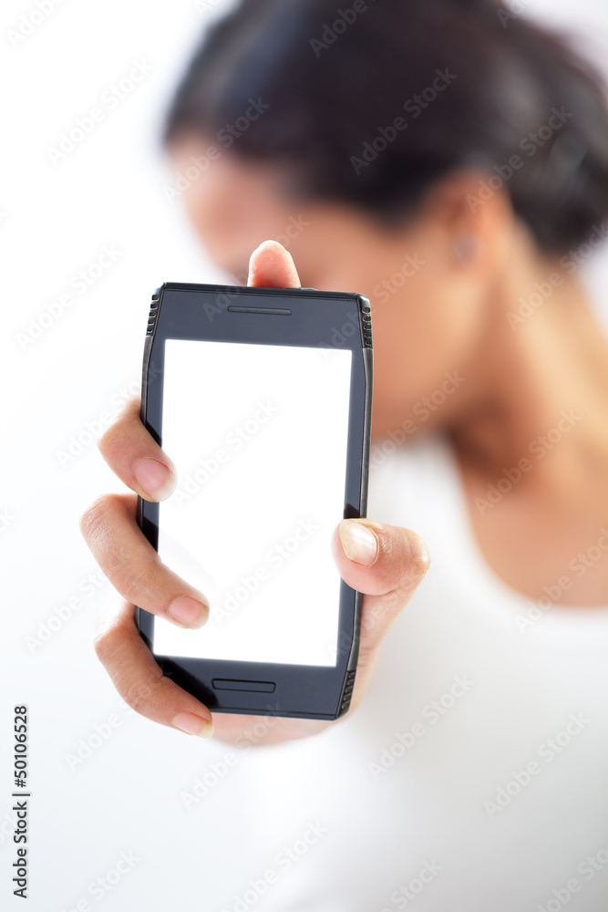Indian girl with mobile smart phone 6