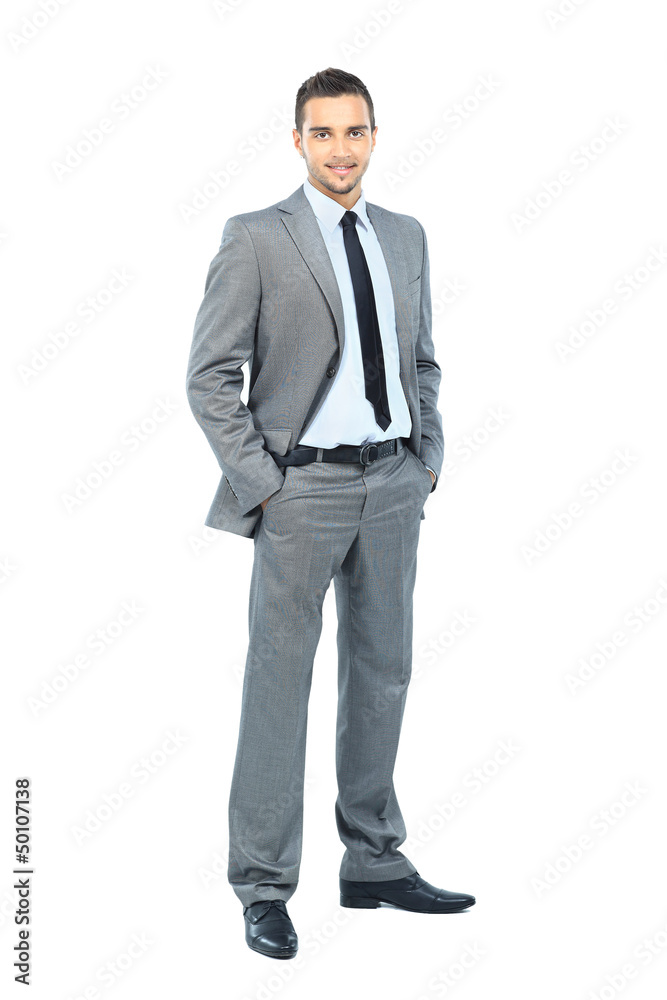 Full body portrait of happy smiling business man Full body portrait of happy smiling business man