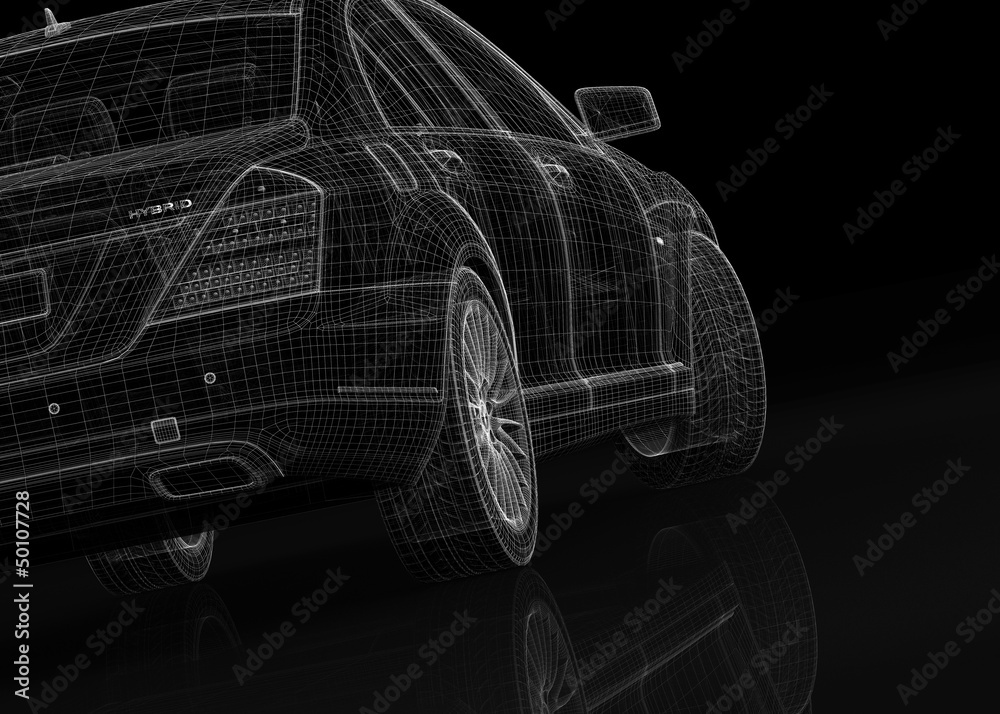 Naklejka premium car .3D model body structure