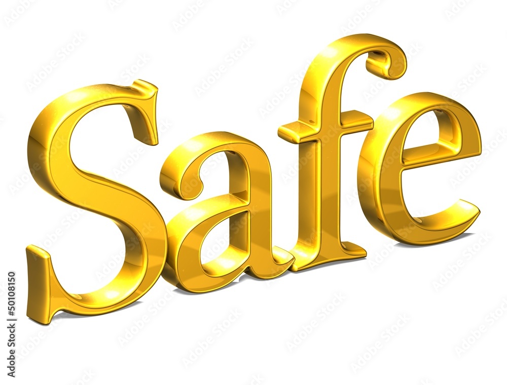 3D Word Safe on white background 3D Word Safe on white background