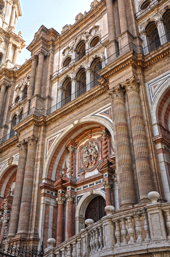 Fachada barroca de la catedral de Málaga