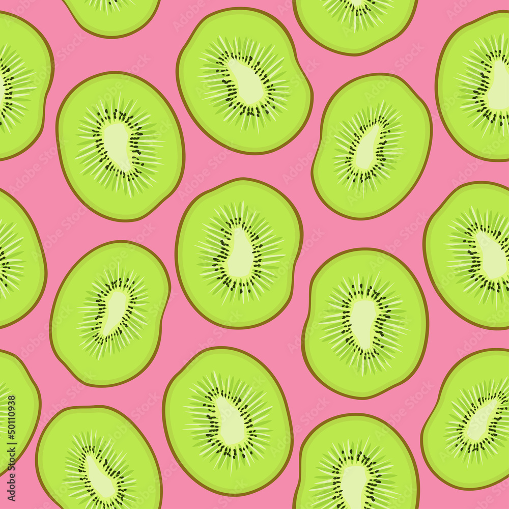 Seamless pattern with slices of kiwi Seamless pattern with slices of kiwi