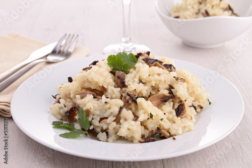 risotto with mushrooms and parsley