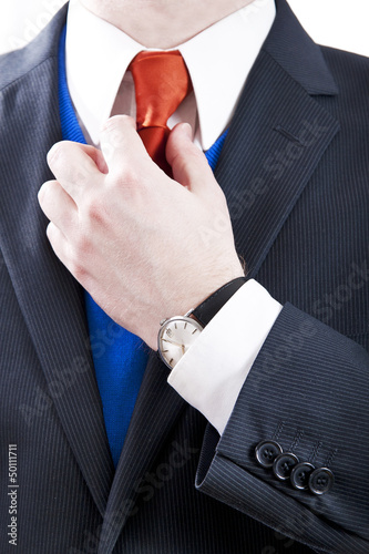 Business man with orange necktie