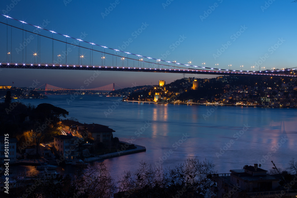 Naklejka premium Fatih Sultan Mehmet Bridge at istanbul Turkey