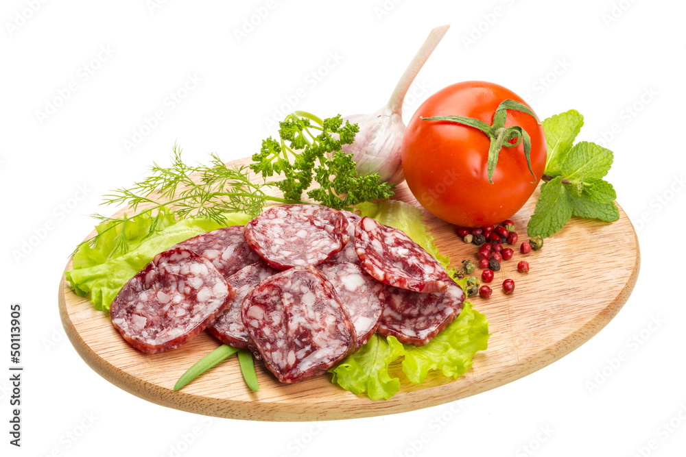 Fresh ripe salami