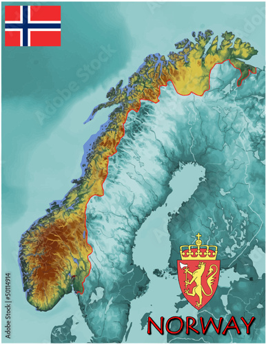 Norway Europe national emblem map symbol motto