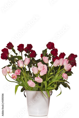 Wallpaper Mural bouquet of roses and tulips Torontodigital.ca