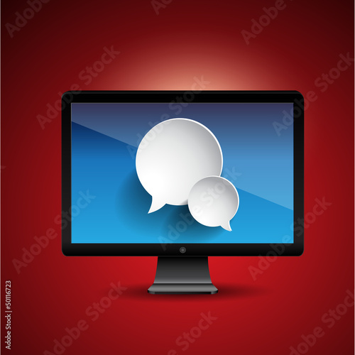 Speech bubble icons on screen