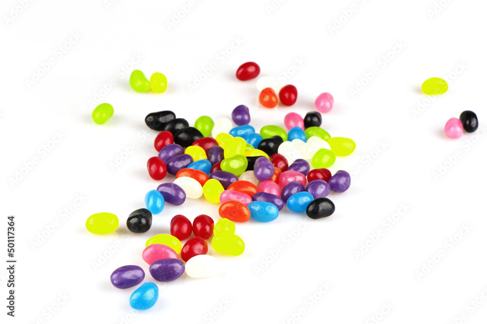 scattered  jelly beans