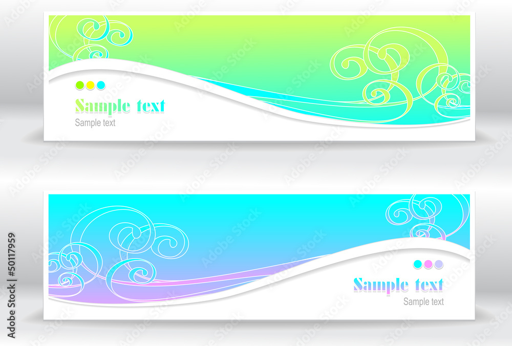 Set abstract summer marine banners Set abstract summer marine banners
