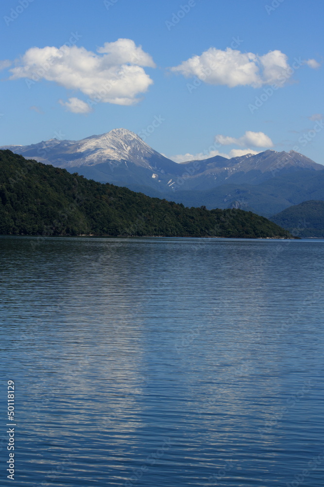 clouds reflecting in lake Manapouri