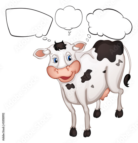 A cow with empty callouts