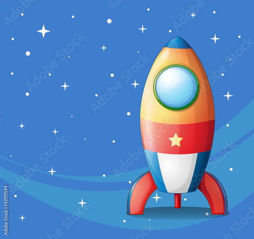 A colorful spaceship