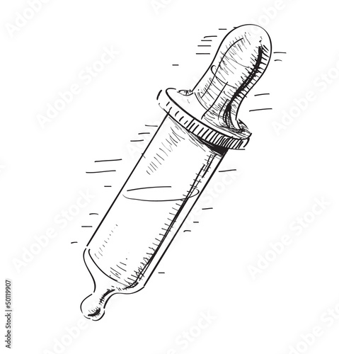 Glass dropper with liquid