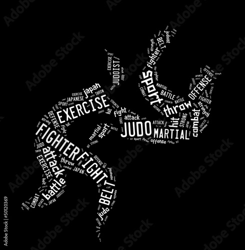 Judo pictogram on black background