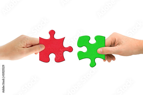Hands and puzzle