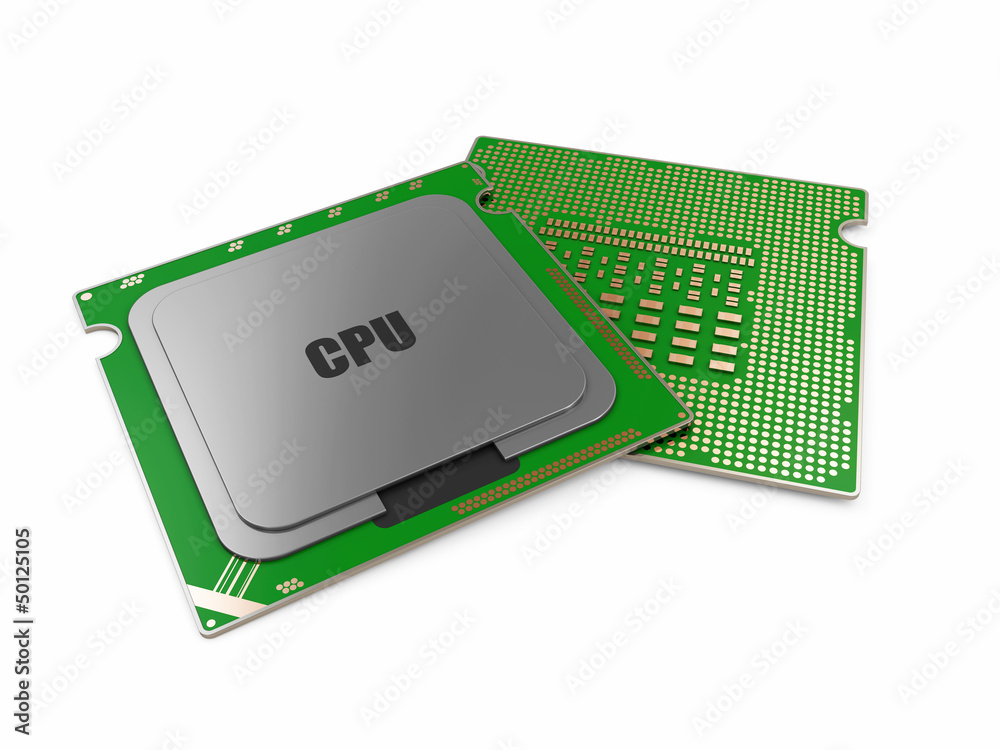 Modern CPU - Central Processing Unit isolated on white Modern CPU - Central Processing Unit isolated on white