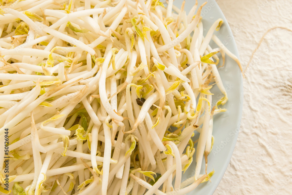 bean sprouts on plate