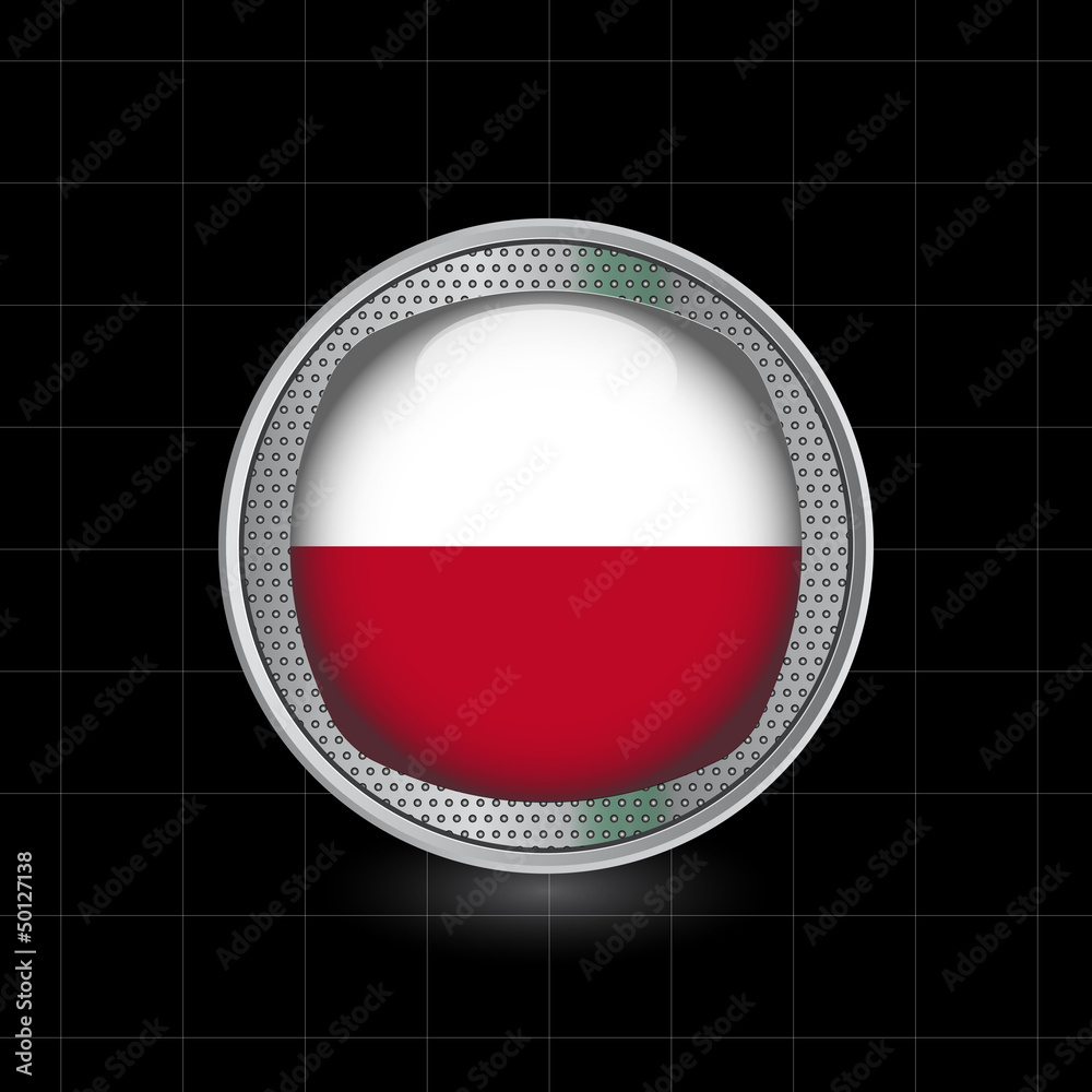 Metallbutton Flagge Polen