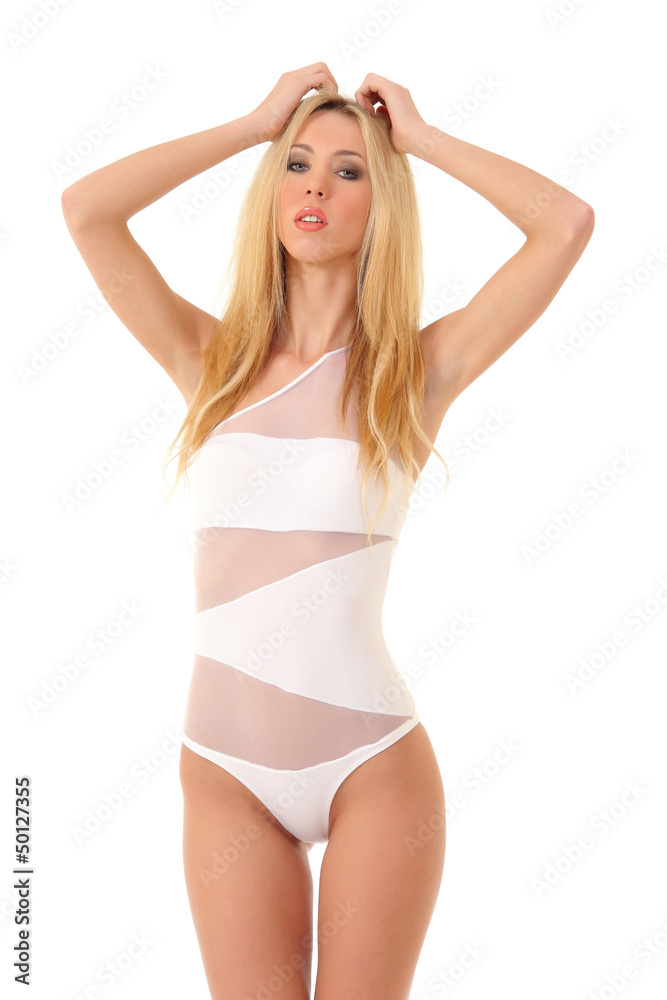 slim beauty in a white bikini slim beauty in a white bikini