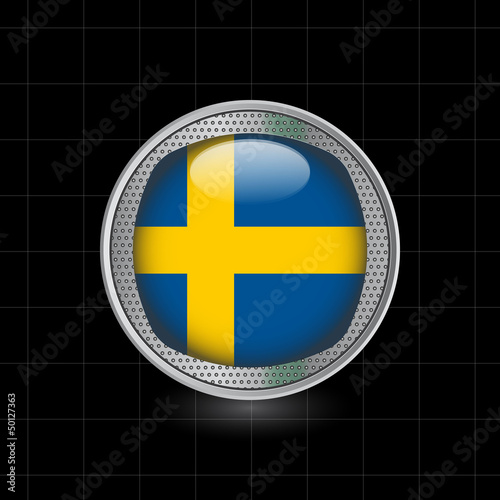 Metallbutton Flagge Schweden