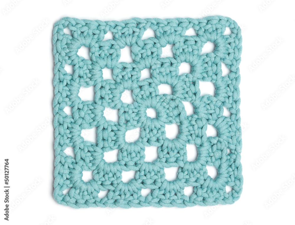 Crochet Doily - Light Blue Granny Square