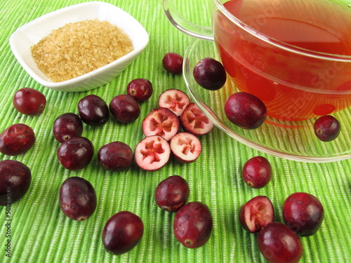 Tee mit Moosbeeren photo