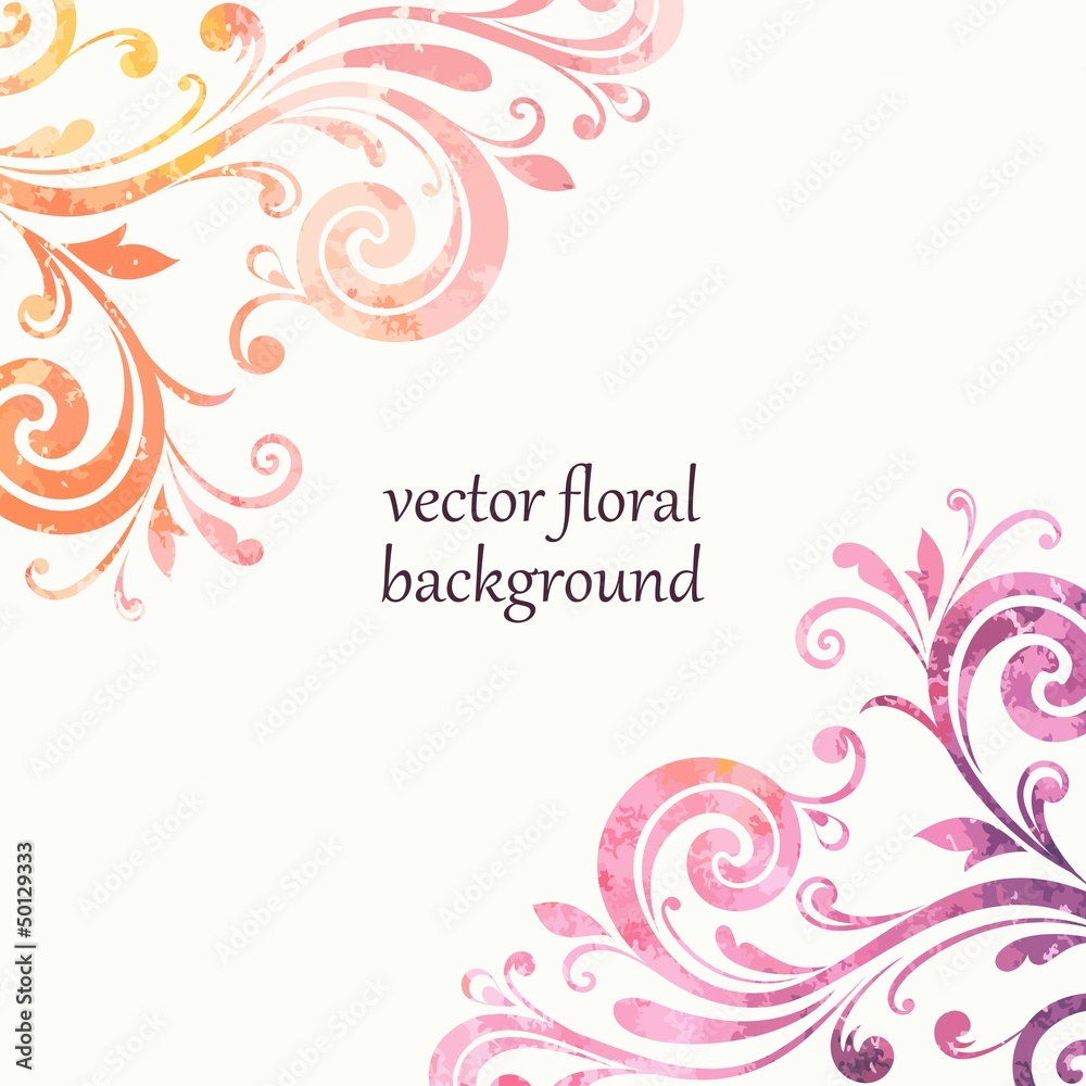 Floral background with watercolor effect.