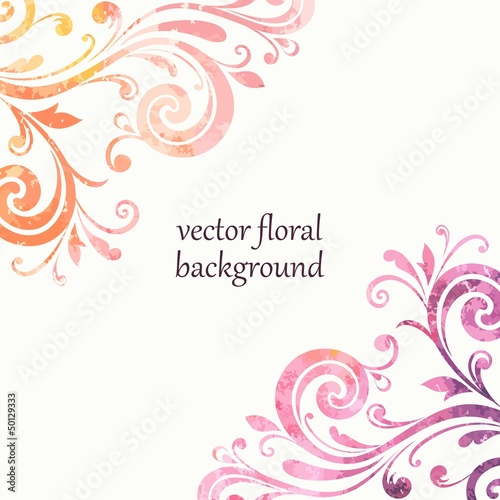 Floral background with watercolor effect.