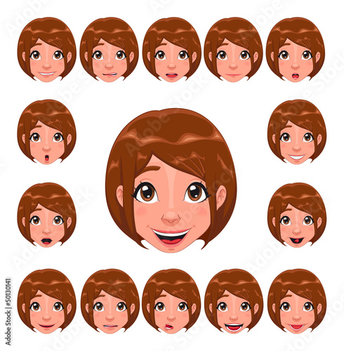 Girl expressions with lip sync
