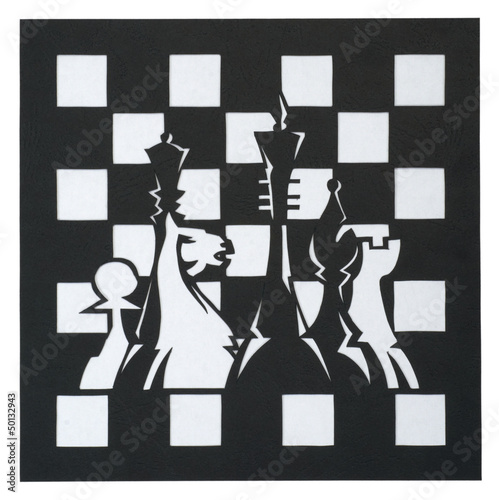 chess cut from an old paper