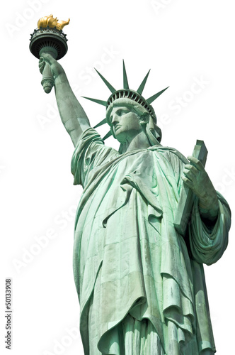 Statue de la libert    isol    fond blanc - New York  USA