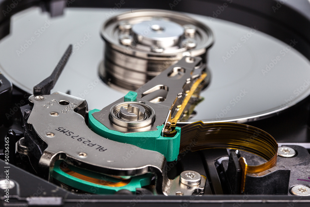 Opened hard disk Opened hard disk