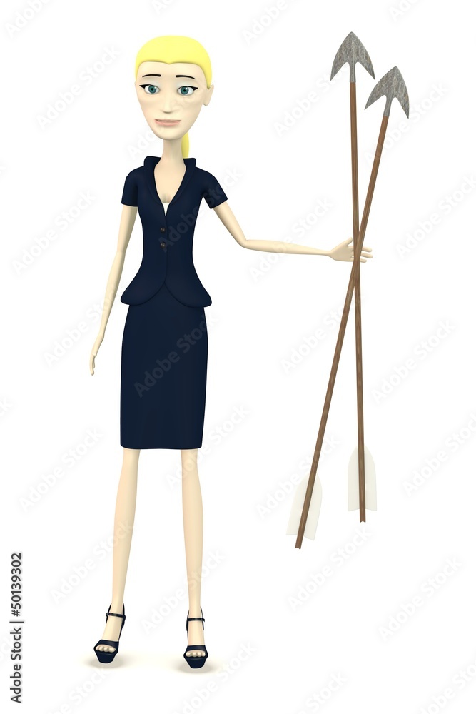 3d render of cartoon character with arrows 3d render of cartoon character with arrows