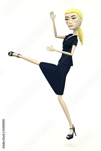 cartoon businesswoman - fighting photo