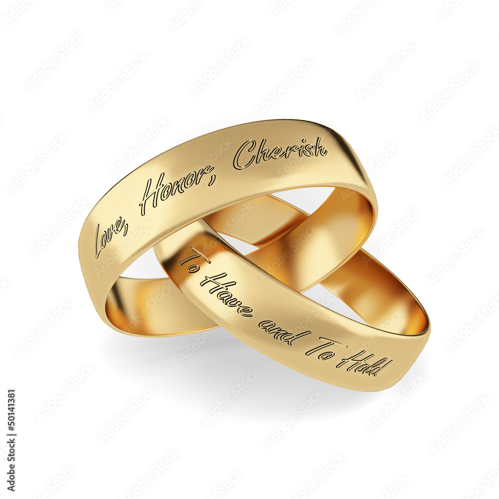 Wedding rings with phrases Stock Illustration | Adobe Stock