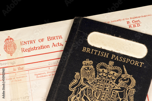 Birth certificate and passport