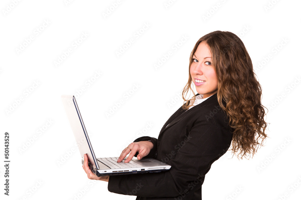 Beautiful confident businesswoman with laptop Beautiful confident businesswoman with laptop