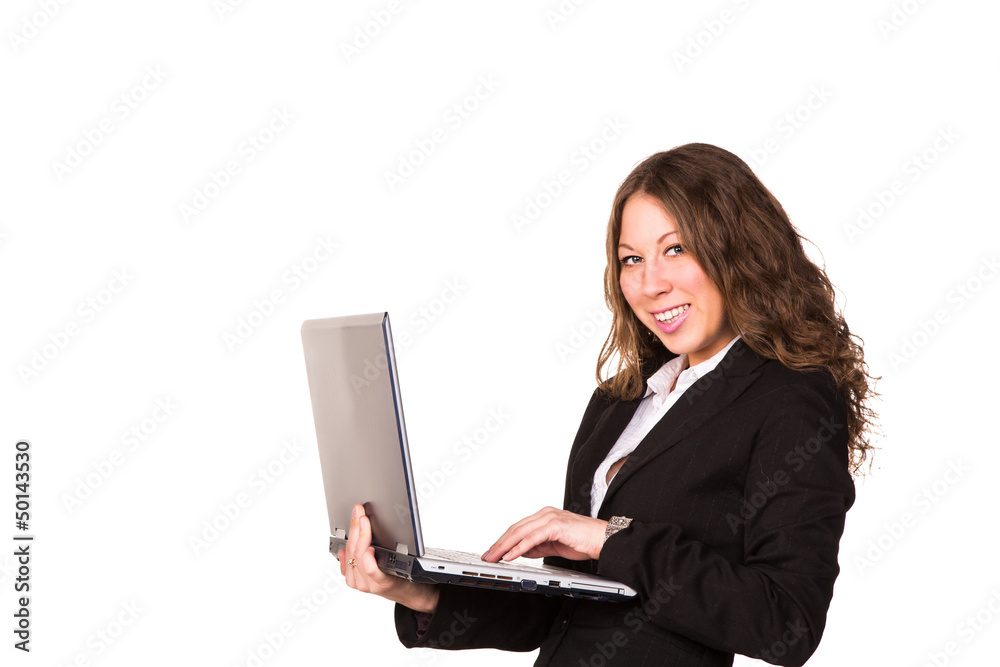 Beautiful confident businesswoman with laptop Beautiful confident businesswoman with laptop