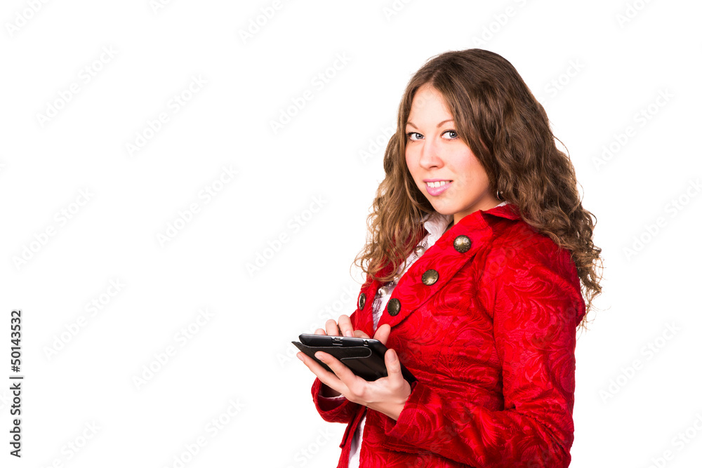 Beautiful confident businesswoman with tablet PC Beautiful confident businesswoman with tablet PC