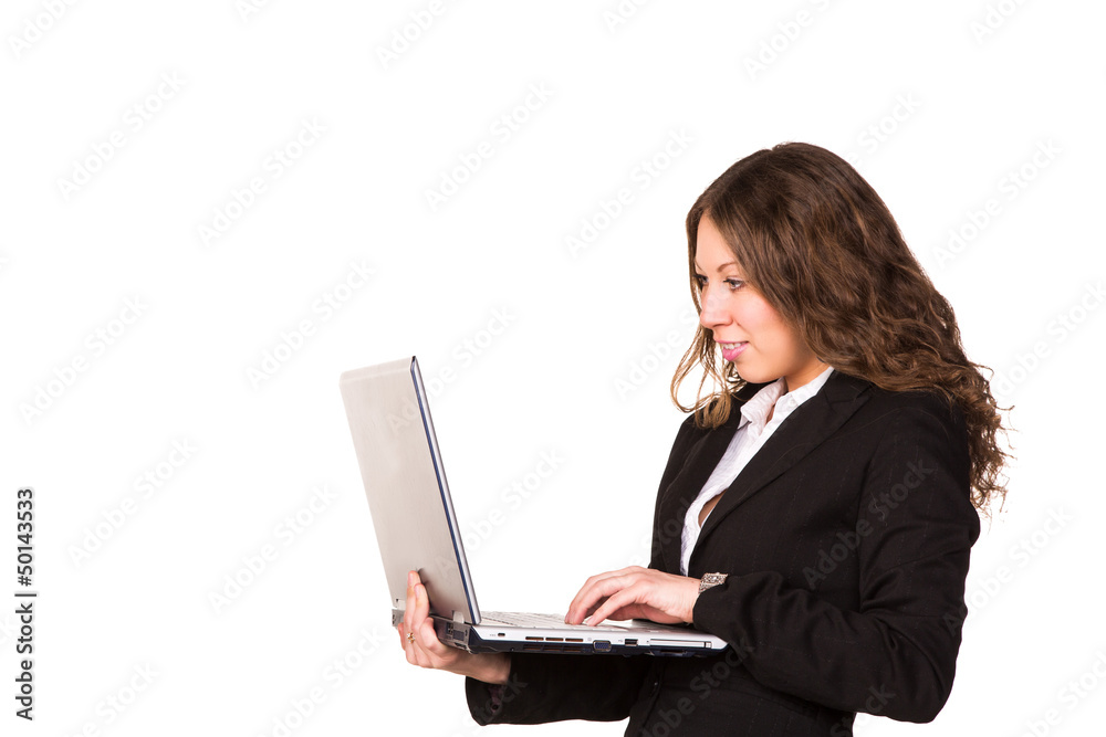Beautiful confident businesswoman with laptop Beautiful confident businesswoman with laptop