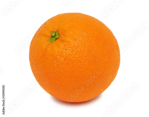 One ripe orange (isolated)