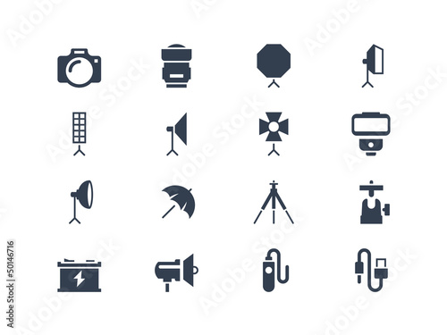 Photo equipment icons photo