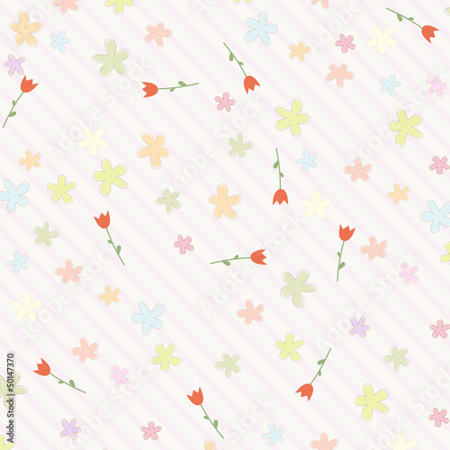 pink background with flowers