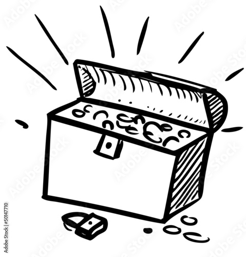 Old pirate treasure cartoon icon
