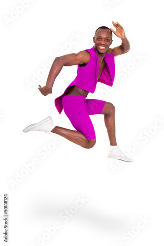 fitness man jumping of joy