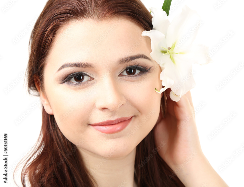 Portrait of beautiful young woman with glamour make up and Portrait of beautiful young woman with glamour make up and